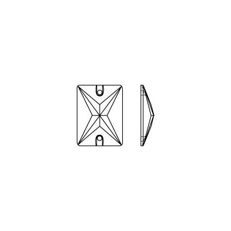 Swarovski 3250 Rectangle Sew-on 18x13mm Jet 1ks