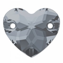 Swarovski 3259 Heart Sew-on 12mm Crystal Silver Night 1ks