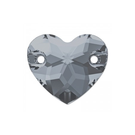 Swarovski 3259 Heart Sew-on 12mm Crystal Silver Night 1ks