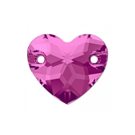 Swarovski 3259 Heart Sew-on 12mm Fuchsia 1ks