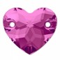 Swarovski 3259 Heart Sew-on 12mm Fuchsia 1ks