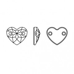 Swarovski 3259 Heart Sew-on 12mm Crystal Golden Shadow 1ks
