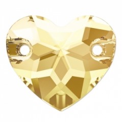 Swarovski 3259 Heart Sew-on 12mm Crystal Golden Shadow 1ks