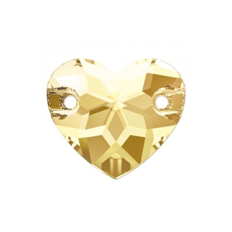 Swarovski 3259 Heart Sew-on 12mm Crystal Golden Shadow 1ks