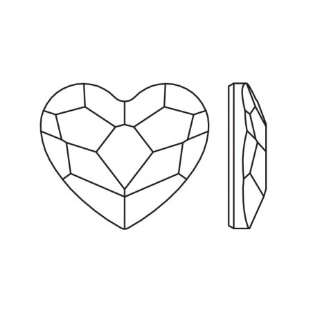 Swarovski 2808 Heart Stick-on 6mm Crystal Powder Green 1ks