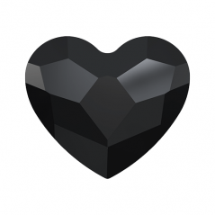 Swarovski 2808 Heart Stick-on 6mm Jet 1ks