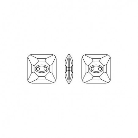 Swarovski 3017 Square Button 12mm Light Colorado Topaz 1ks