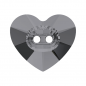 Swarovski 3023 Heart Button 16x14mm Crystal Silver Night 1ks
