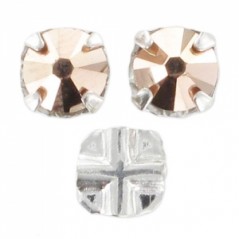 Swarovski Sew-on Rhinestones 6mm Crystal Rose Gold 5ks