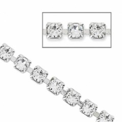 Swarovski štrasová retiazka 2.2mm Crystal/Rhodium 20cm