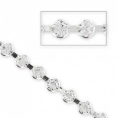 Swarovski štrasová retiazka 3mm Crystal/Rhodium 20cm