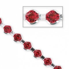 Swarovski štrasová retiazka 4mm Siam / Rhodium Tone x20cm