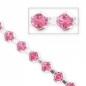 Swarovski štrasová retiazka 4mm Rose / Rhodium Tone x20cm