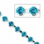 Swarovski štrasová retiazka 4mm Indicolite / Rhodium Tone x20cm