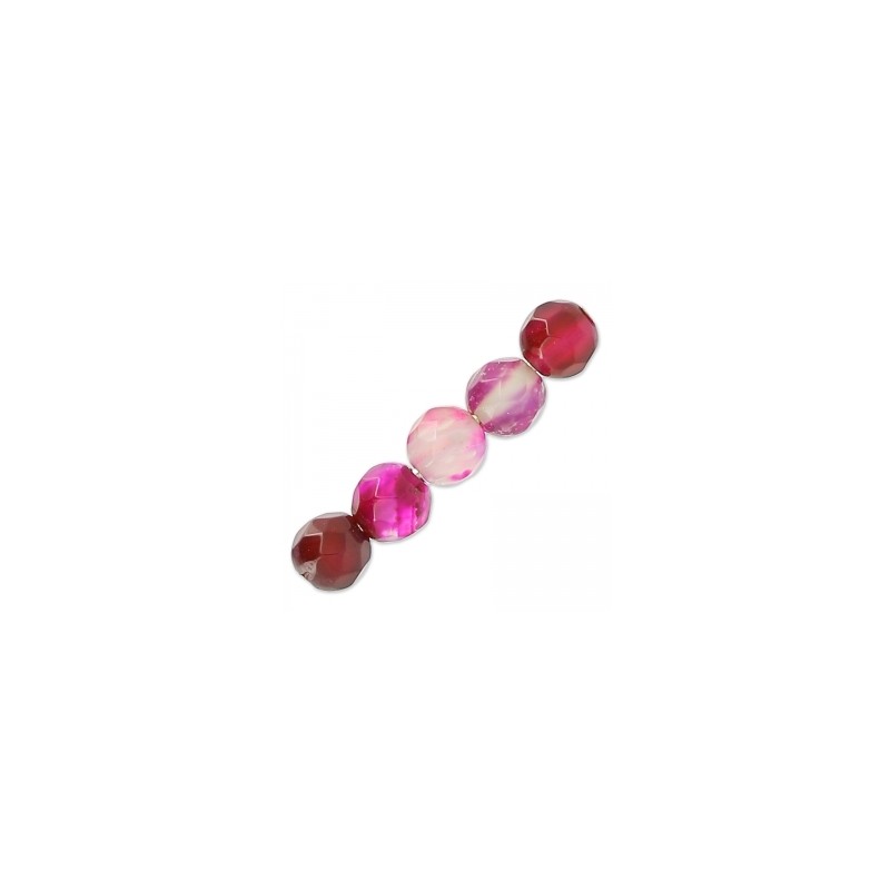 Achát farbený fazetovaný Fuchsia 4mm x 20ks