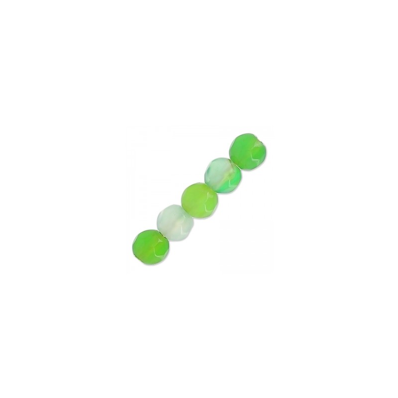 Achát farbený fazetovaný Green 4mm x 20ks Achát farbený fazetovaný Green 4mm x 20ks