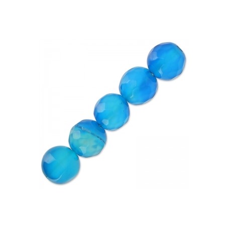 Achát farbený fazetovaný Dark Turquoise 6mm x 15ks