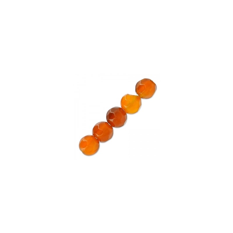 Achát farbený fazetovaný Orange 6mm x 15ks