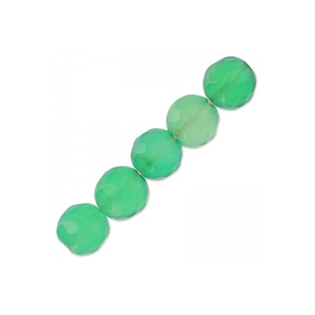 Achát farbený fazetovaný Emerald Green 6mm x 15ks