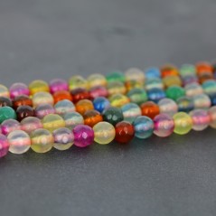 Achát farbený fazetovaný Multicolour 6mm x 35cm