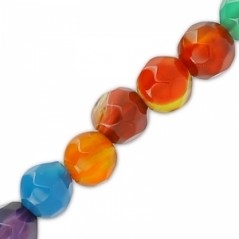 Achát farbený fazetovaný Multicolour Opal 6mm x 35cm