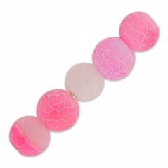 Achát praskaný Fuchsia 4mm x 20ks