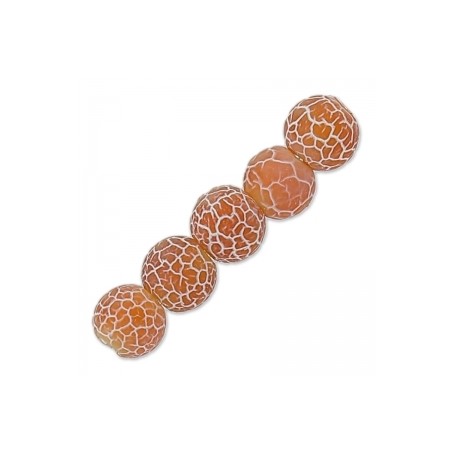 Achát praskaný Dark Peach 6mm x 15ks