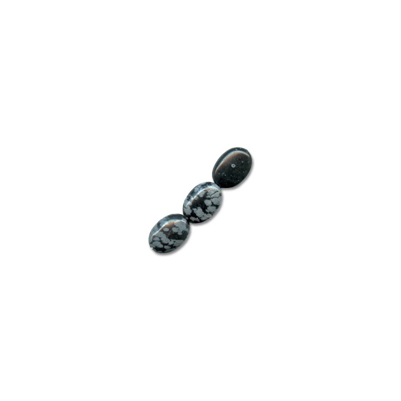 Obsidián Snowflake Ovál 14x10mm x 5ks