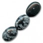 Obsidián Snowflake Ovál 14x10mm x 5ks