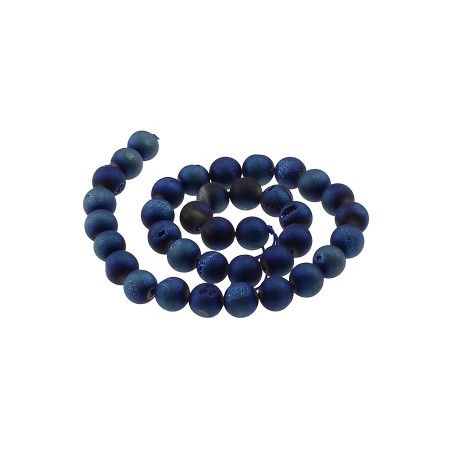 Achát drúzový Dark Blue 14mm x 1ks