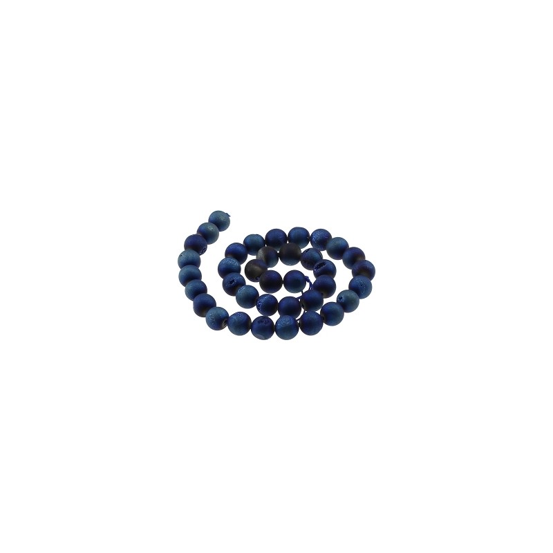 Achát drúzový Dark Blue 8mm x 10ks