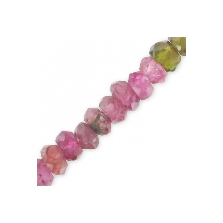 Turmalín mix ploché fazetované korálky 3.5mm x 35cm