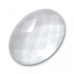 Krištáľ oválny fazetovaný kabošon 18x13mm x 1ks