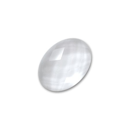 Krištáľ oválny fazetovaný kabošon 18x13mm x 1ks
