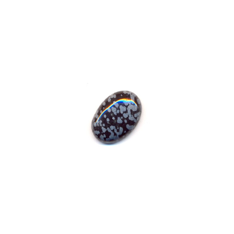 Obsidián vločkový oválny kabošon 18x13mm x 1ks