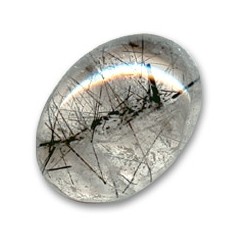 Rutil čierny oválny kabošon 25x18mm x 1ks