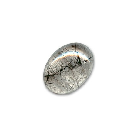 Rutil čierny oválny kabošon 25x18mm x 1ks