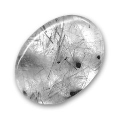 Rutil čierny kabošon 18x13mm x 1ks