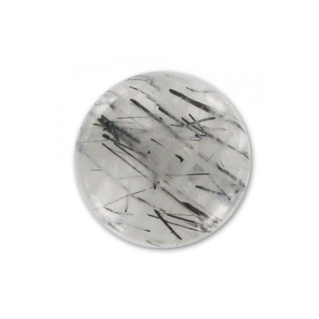 Rutil čierny kabošon okrúhly 15mm x 1ks