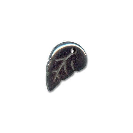 Hematit prívesok lístok 19x11mm x 1ks