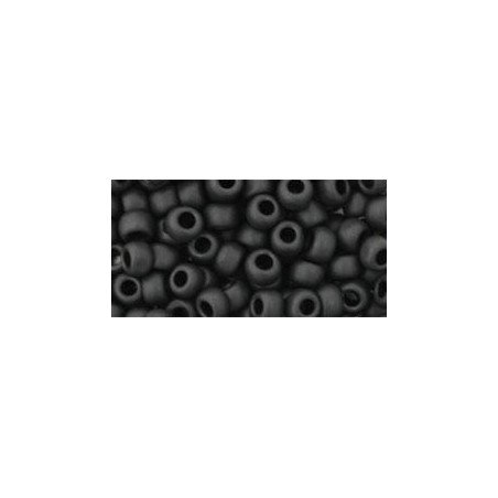 TOHO Round Beads 6/0 Opaque-Frosted Jet - 10g