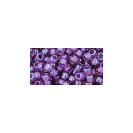 TOHO Round Beads 6/0 Inside-Color Rainbow Rosaline/Opaque Purple Lined - 10g