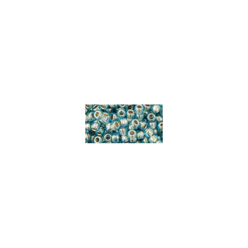 TOHO Round Beads 6/0 Gold-Lined Aqua  - 10g