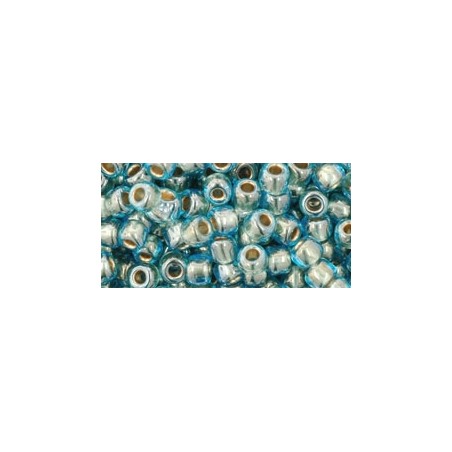 TOHO Round Beads 6/0 Gold-Lined Aqua  - 10g