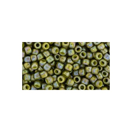 TOHO Round Beads 8/0 Semi Glazed Rainbow - Olive - 10g