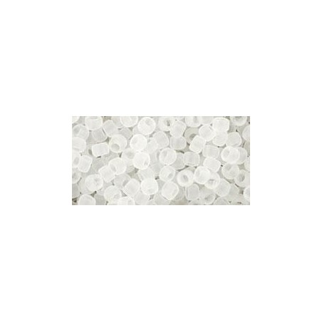 TOHO Round Beads 8/0 Transparent-Frosted Crystal - 10g
