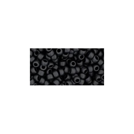 TOHO Round Beads 8/0 Opaque-Frosted Jet - 10g