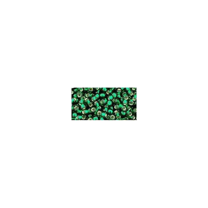 TOHO Round Beads 8/0 Silver-Lined Green Emerald - 10g