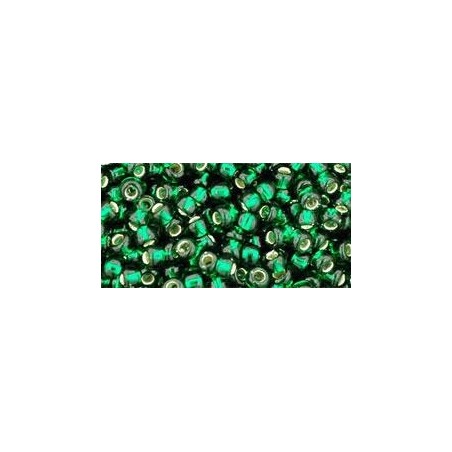 TOHO Round Beads 8/0 Silver-Lined Green Emerald - 10g