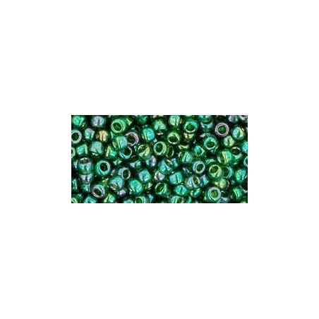 TOHO Round Beads 8/0 Gold-Lustered Emerald - 10g